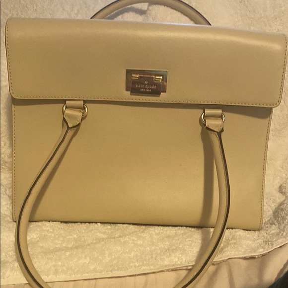 Kate Spade Cream Satchel with Structured Design